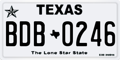 TX license plate BDB0246