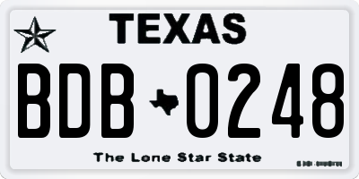 TX license plate BDB0248