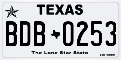 TX license plate BDB0253