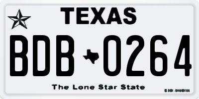 TX license plate BDB0264