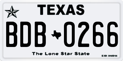 TX license plate BDB0266