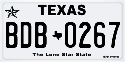TX license plate BDB0267