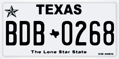 TX license plate BDB0268