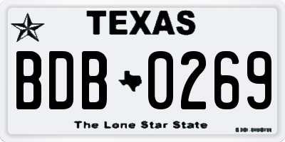 TX license plate BDB0269