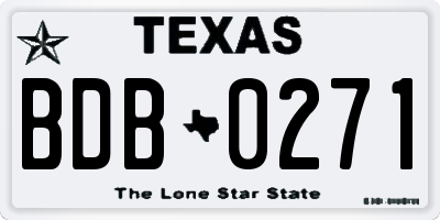 TX license plate BDB0271