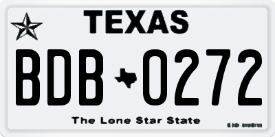 TX license plate BDB0272