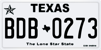 TX license plate BDB0273