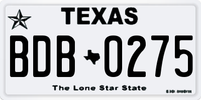 TX license plate BDB0275