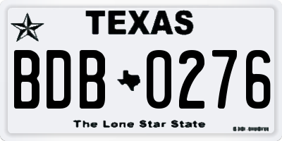 TX license plate BDB0276