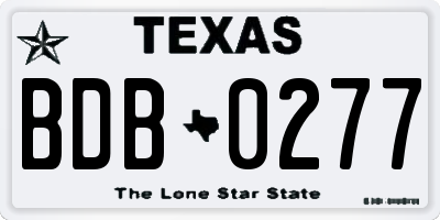 TX license plate BDB0277