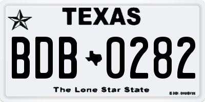 TX license plate BDB0282