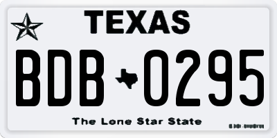 TX license plate BDB0295