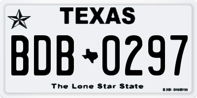 TX license plate BDB0297