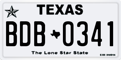 TX license plate BDB0341