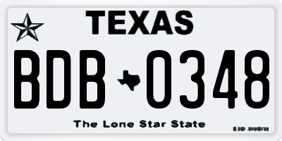 TX license plate BDB0348
