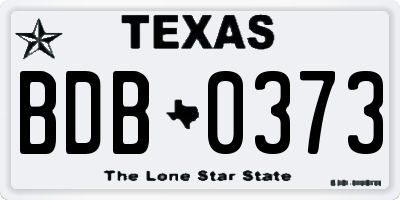 TX license plate BDB0373