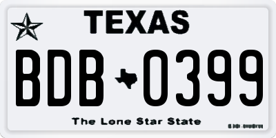 TX license plate BDB0399