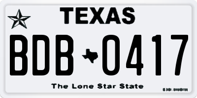 TX license plate BDB0417