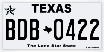 TX license plate BDB0422