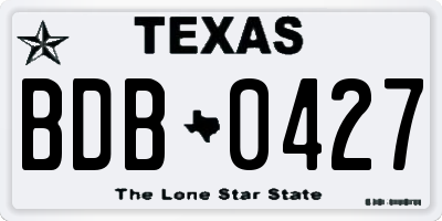 TX license plate BDB0427