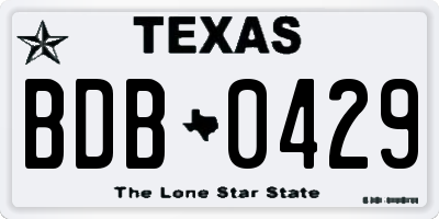 TX license plate BDB0429