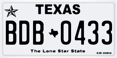 TX license plate BDB0433