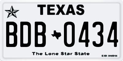 TX license plate BDB0434