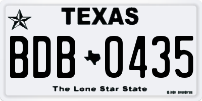 TX license plate BDB0435