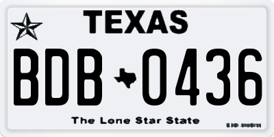 TX license plate BDB0436