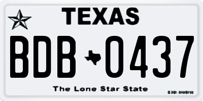 TX license plate BDB0437