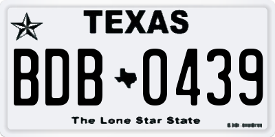 TX license plate BDB0439