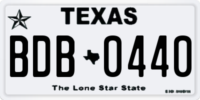 TX license plate BDB0440