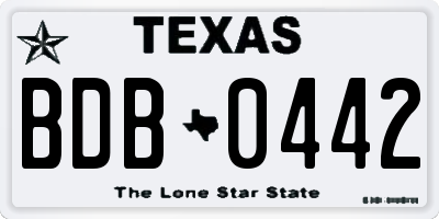 TX license plate BDB0442