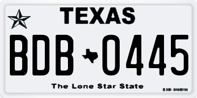 TX license plate BDB0445
