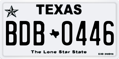 TX license plate BDB0446