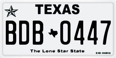 TX license plate BDB0447