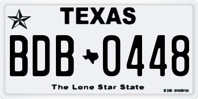 TX license plate BDB0448