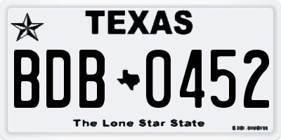 TX license plate BDB0452