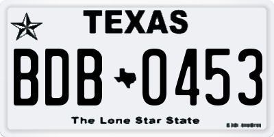 TX license plate BDB0453