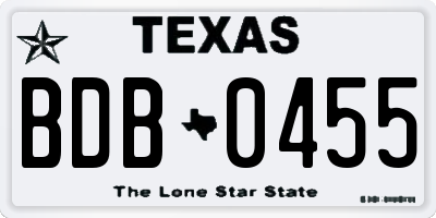 TX license plate BDB0455