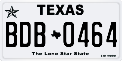 TX license plate BDB0464