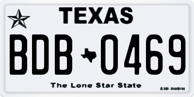 TX license plate BDB0469