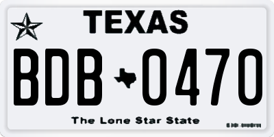 TX license plate BDB0470