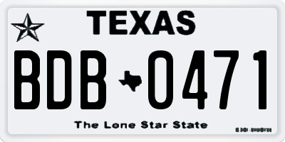 TX license plate BDB0471