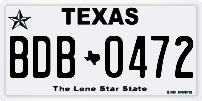 TX license plate BDB0472