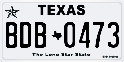 TX license plate BDB0473