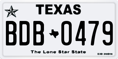 TX license plate BDB0479