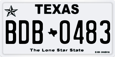 TX license plate BDB0483
