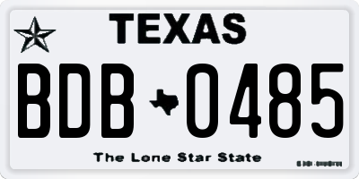 TX license plate BDB0485
