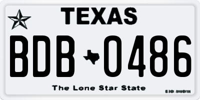 TX license plate BDB0486